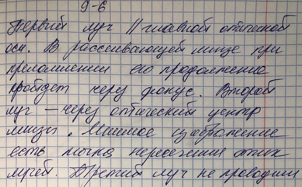 Изображение Постройте изображение светящейся точки в рассеивающей линзе, используя три «удобных»...