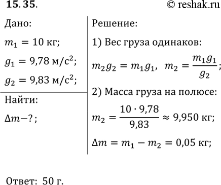 ����������� ��������, ��� ��������� ���������� ������� �� �������� ����� ����� 9,78 �/�^2, � �� ������� � 9,83 �/�^2. ����������� ��������� ����� ��������� �� ��������. �� �������...