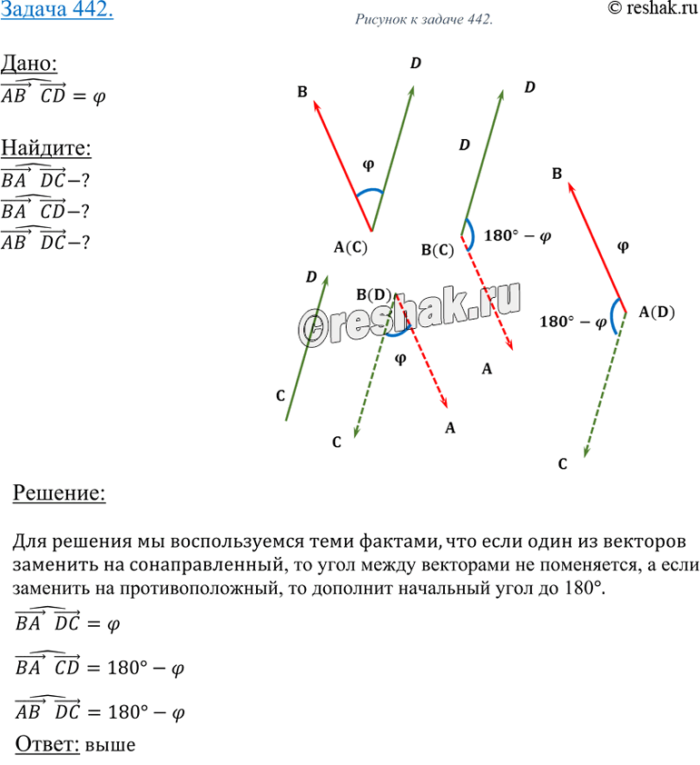 Изображение Упр.442 ГДЗ Атанасян 10-11 класс по геометрии