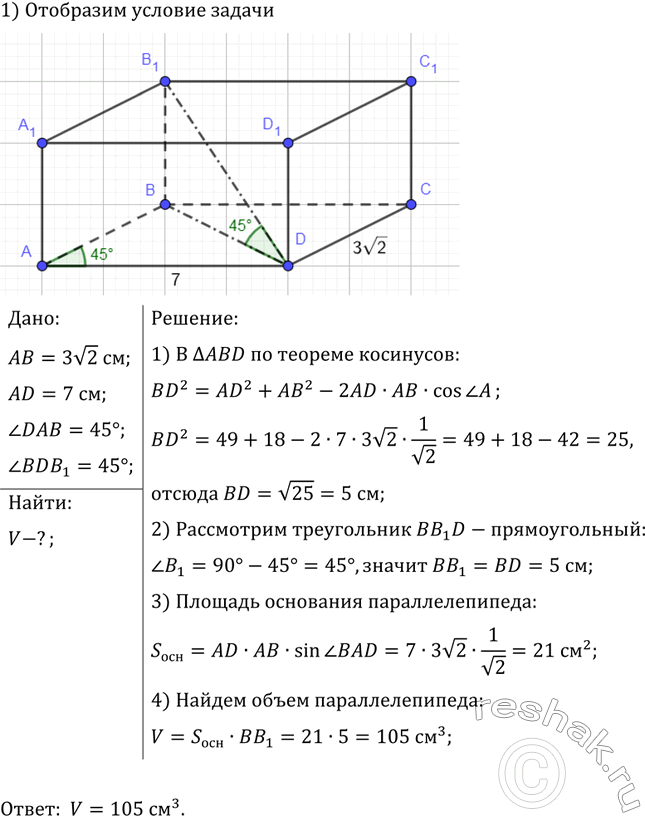 ����������� ������� ��������� ������� ��������������� ����� 7 �� � 3 -j2 ��,� ������ ���� ��������� ����� 45�. ������� ��������� ��������������� ���������� ���� � 45� � ����������...