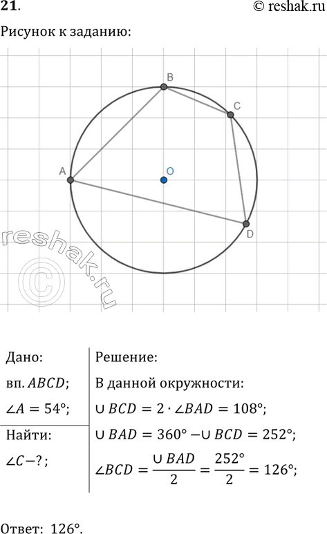 ����������� ���� � ��������������� ABCD, ���������� � ����������, ����� 54�. ������� ���� � ����� ���������������. ����� ����� �...