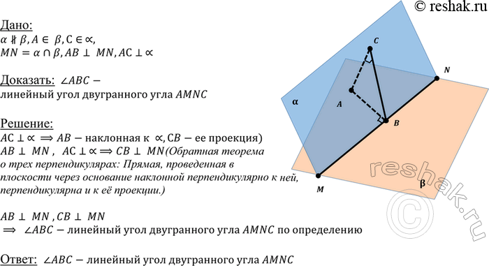 ����������� ������������������ ��������� � � P ������������ �� ������ MN. B ��������� p �� ����� A �������� ������������� AB � ������ MN � �� ��� �� ����� A �������� �������������...