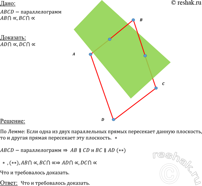 ����������� ������� AB � BC ��������������� ABCD ���������� ��������� �. ��������, ��� ������ AD � DC ����� ���������� ���������...