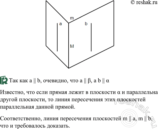 ����������� ����� ������ �� ���� ������������ ������ � � b � ����� M, �� ������� � ��������� ���� ������, ��������� ���������. ��������, ��� ��� ��������� ������������ �� ������,...