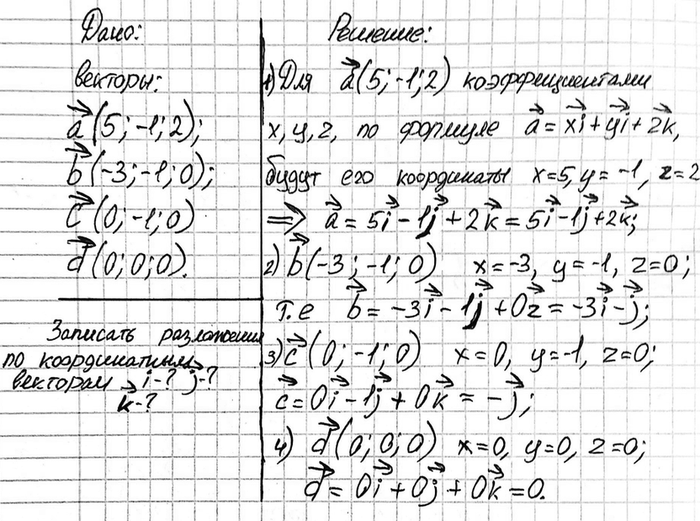     {5; -1; 2}, 5 {-3; -1; 0},  {0; -1; 0}, d {0; 0; 0}.        i, j,...