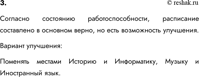 Изображение 3. В таблице приведено расписание уроков на один учебный день для учеников 6 класса.  № урока ...