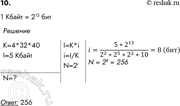����������� 10. ���������, �������������� ����� �������� ����� 5 �����, �������� 4 �������� �� 32 ������, � ������ �� ������� �������� �� 40 ��������. ������� �������� � ��������...
