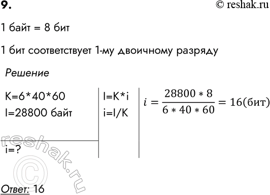 ����������� 9. ��������� �������� 6 ������� �� 40 �����, � ������ ������ �������� �� 60 ��������. �������������� ����� ����� ��������� ����� 28 800 ����. ������� �������� ��������...