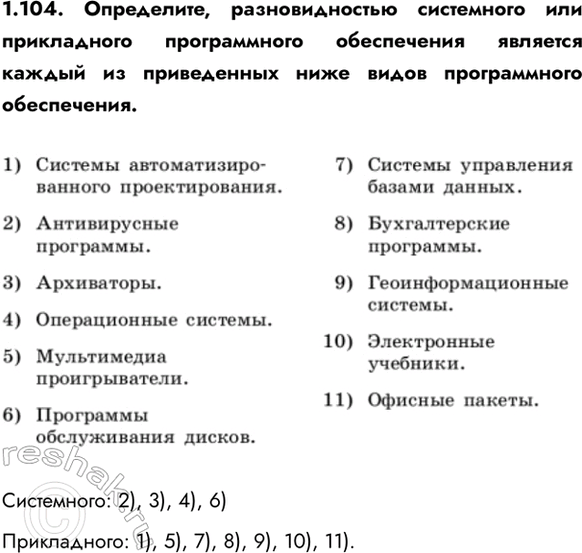 ����������� 1.104. ����������, �������������� ���������� ��� ����������� ������������ ����������� �������� ������ �� ����������� ���� ����� ������������ �����������.����������:...