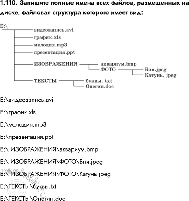 ����������� 1.110. �������� ������ ����� ���� ������, ����������� �� �����, �������� ��������� �������� �����...