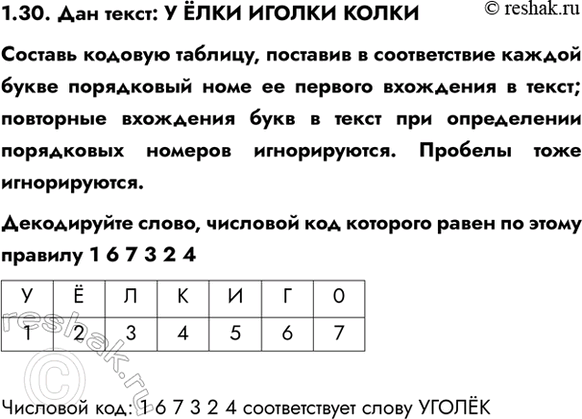 ����������� 1.30. ��� �����: � ���� ������ ������������ ������� �������, �������� � ������������ ������ ����� ���������� ���� �� ������� ��������� � �����; ��������� ���������...