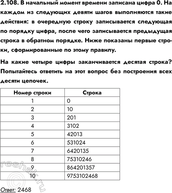 ����������� 2.108. � ��������� ������ ������� �������� ����� 0. �� ������ �� ��������� ������ ����� ����������� ����� ��������: � ��������� ������ ������������ ��������� �� �������...