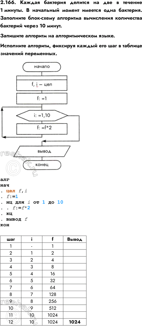 ����������� 2.166. ������ �������� ������� �� ��� � ������� 1 ������. � ��������� ������ ������� ���� ��������. ��������� ����-����� ��������� ���������� ���������� �������� �����...