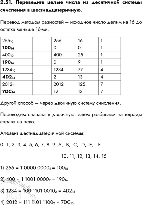 ����������� 2.51. ���������� ����� ����� �� ���������� ������� ��������� � �����������������.������� ������� ��������� � �������� ����� ����� �� 16 �� ������� ������...