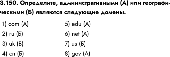 ����������� 3.150. ����������, ����������������� (�) ��� ��������������� (�) �������� ��������� ������.1) com (�)2) ru (�)3) uk (�) 4) cn (�)5) edu (�)6) net (�)7) us...
