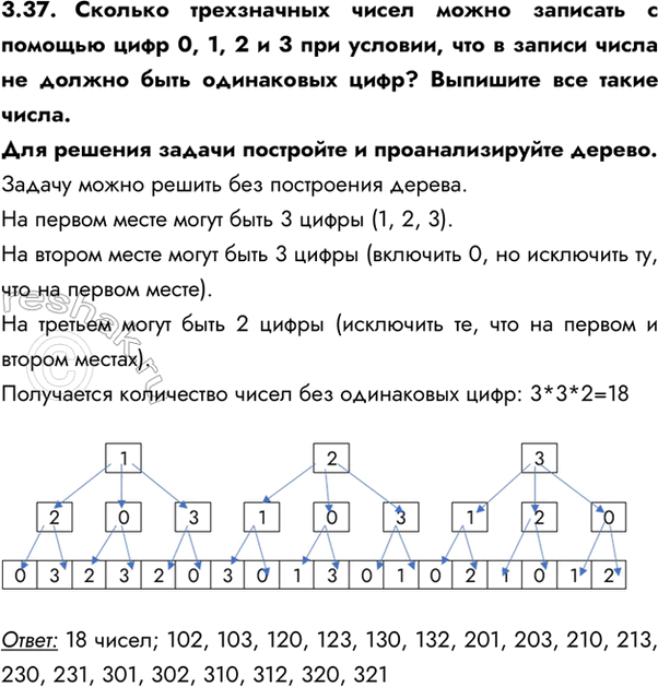 ����������� 3.37. ������� ����������� ����� ����� �������� � ������� ���� 0, 1, 2 � 3 ��� �������, ��� � ������ ����� �� ������ ���� ���������� ����? �������� ��� ����� �����. ���...