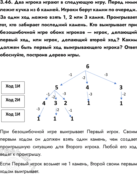 ����������� 3.46. ��� ������ ������ � ��������� ����. ����� ���� ����� ����� �� 6 ������. ������ ����� ����� �� �������. �� ���� ��� ����� ����� 1, 2 ��� 3 �����. ����������� ���,...