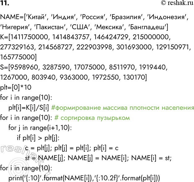 ����������� 11. �������� ���������� � ������ ������� ���� � ������� NAME (�������� ������), � (����������� ���������), S (������� ������). �������� ���������, ��������� ��������...