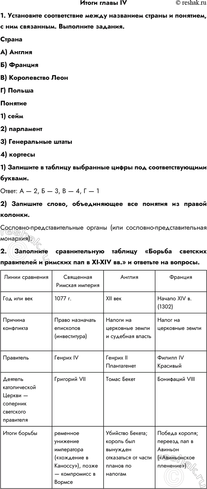 Изображение Итоги Главы 4 РТ ГДЗ Абрамов, Ведюшкин 6 класс