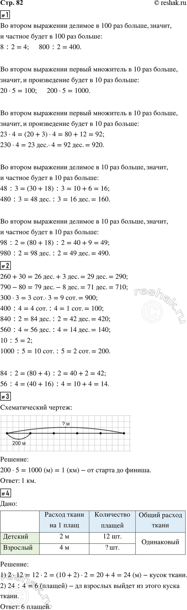 ����������� 1. ������ ��������� � ������ �������� � ������� �� ��������.8 : 2       20 � 5      23 � 4      48 : 3      98 : 2800 : 2     200 � 5     230 � 4     480 : 3     980...