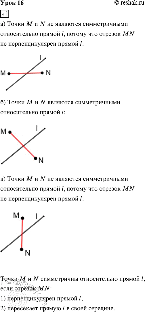 Изображение ﻿1. Проведи отрезок MN. Определи с помощью построений и измерений, являются ли точки М и N...