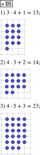  105.    . 1) 3  4 + 1 = 132) 4  3 + 2 = 143) 4  5 + 3 =...