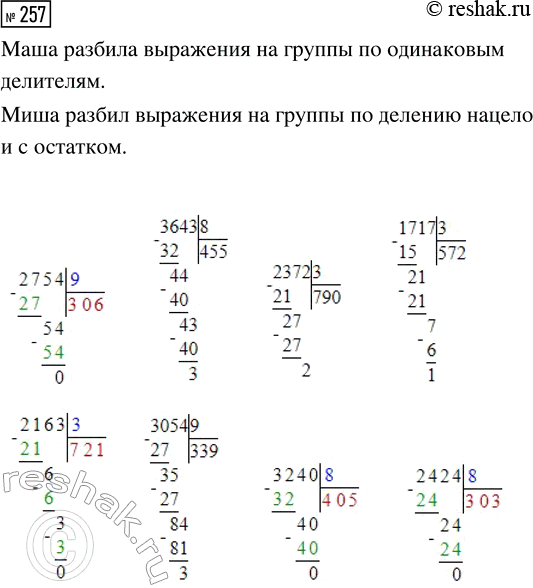  257.        ?2754 : 9     3643 : 8     2372 : 3     1717 : 32163 : 3     3054 : 9     3240 : 8     2424 : 8,...