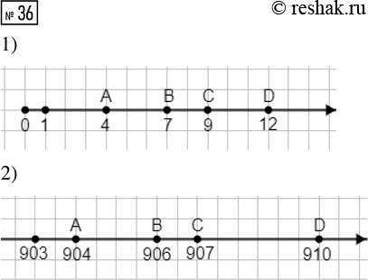  36.         ,   :1) 4, 7, 9, 12;2) 904, 906, 907,...