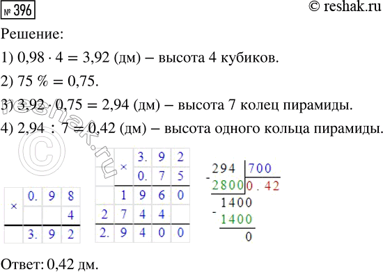  396.  7    75 %  4 .   1  ,   1  0,98...