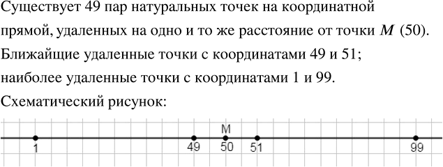 Изображение Сколько существует на координатной прямой пар точек, удалённых на одно и то же расстояние от...