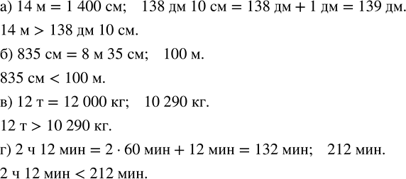 ����������� �������� ��������:�) 14 � � 138 �� 10 ��;   �) 12 � � 10 290 ��;�) 835 �� � 100 �;        �) 2 � 12 ��� � 212...