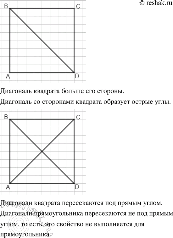 Изображение Экспериментируем и наблюдаем. Начертите в тетради квадрат и проведите его диагональ. Что...