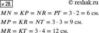  28. ,   = KN = NP = PR = RT = 3 .        ?  ...