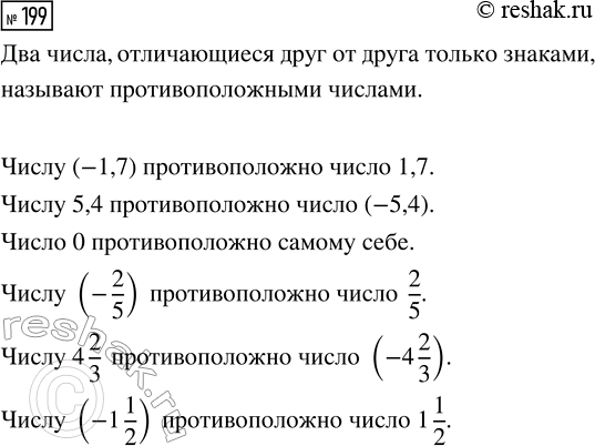  199.  ,   -1,7; 5,4; 0; -2/5; 4 2/3  -1...