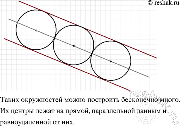 Изображение Экспериментируем.   Начертите две параллельные прямые. Постройте какую-нибудь окружность,...