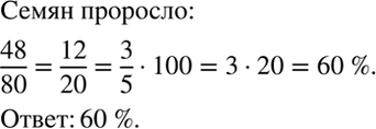 Изображение Для выращивания рассады посадили 80 семян, из которых проросло 48. Сколько процентов семян...