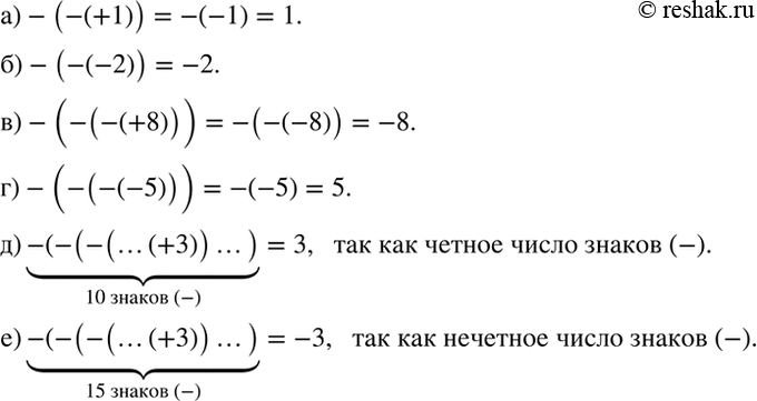 ����������� �������� �����, ������ �������:�) -(-(+1));�) -(-(-2));�) -(-(-(+8)));�) -(-(-(-5)));�) -(-(-(...(+3))...);10 ������ �-��) -(-(-(...(+3))...).15 ������...