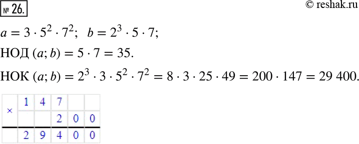  26.            ,   = 3  5^2  7^2  b = 2^3  5 ...
