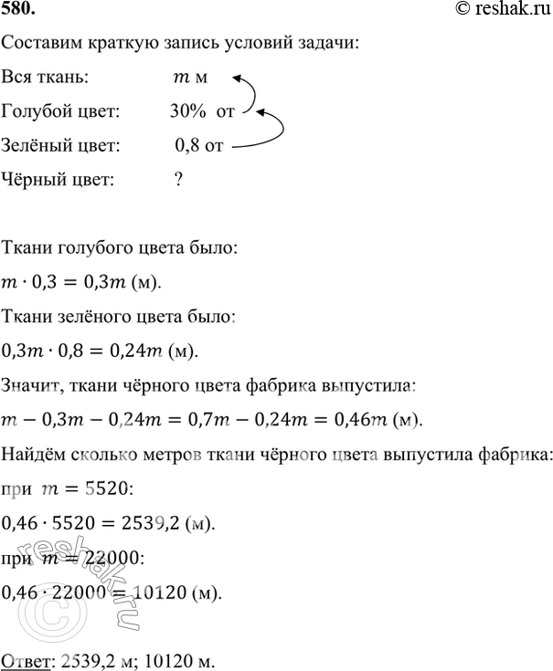 Рус яз 5 класс упр 580. Фабрика выпустила m м ткани трех цветов голубого зеленого. Упр 580. Фабрика выпустила т м ткани трех цветов. Фабрика выпустила за 3 м ткани трёх цветов голубого зелёного и чёрного.