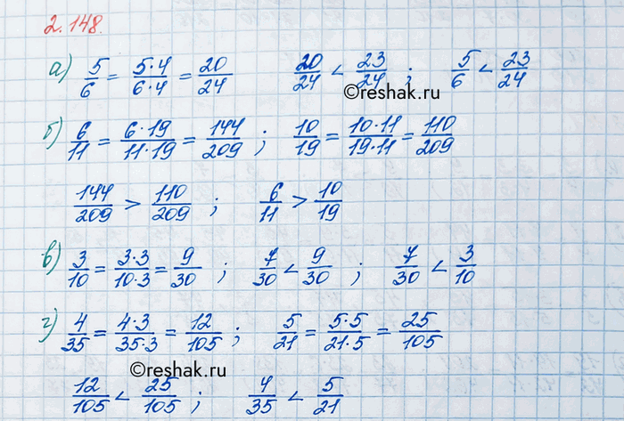 ����������� ����� �� ������ ������:�) 5/6 ��� 23/24;   �) 6/11 ��� 10/19;   �) 7/30 ��� 3/10;   �) 4/35 ��� 5/21?�)  5/6  �  23/24��� ����, ����� �������� ����� � �������...