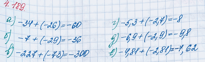 ����������� ������� �����: �) -34 + (-26);   �) -227 + (-73);    �) -6,9 + (-2,9);�) -7 + (-29);    �) -5,3 + (-2,7);   �) -4,81 + (-2,81).��� ����, ����� ������� ���...