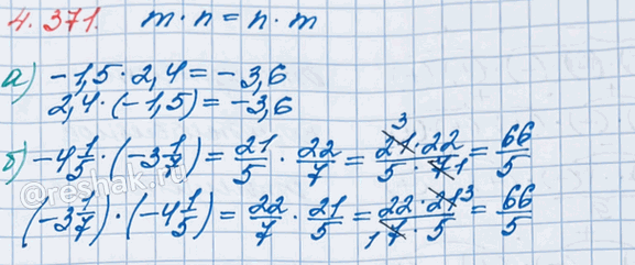 ����������� ��������� ���������������� �������� ��������� ab = b�:�) � = -1,5, b = 2,4;   �) � = -4 1/5, b = -3...