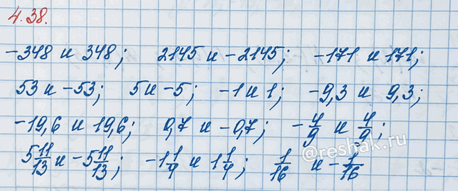 ����������� ����� ����� �������������� �����:-348; 2145; -171; 53; 5; -1; 1; -9,3; -19,6; 0,7; -4/9; 5 11/13; -1 1/4;...