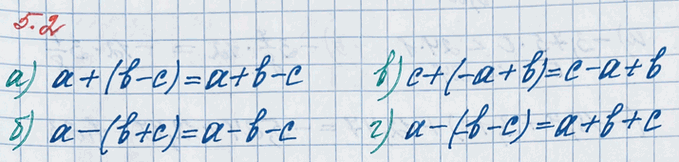 ����������� ��������� ������:�) � + (b - c);   �) � - (b + �);   �) c + (-a + b);   �) a - (-b -...