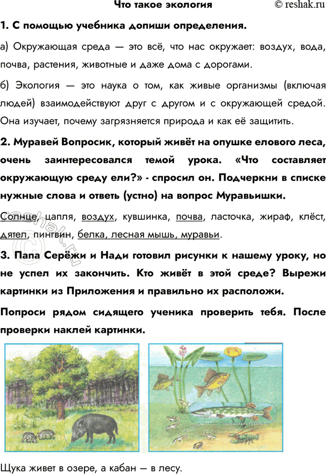 ����������� ��� ����� ��������1. � ������� �������� ������ �����������.a) ���������� ����� � ��� ��, ��� ��� ��������: ������, ����, �����, ��������, �������� � ���� ���� �...