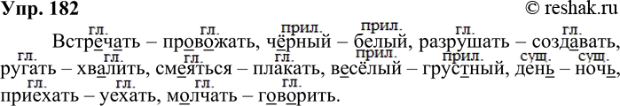 ����������� 182. ����������. ��������� � ������� ����� �������.��������� � ���������, ������ � ..., ��������� � ..., ������ � ...� �������� � ..., ������ � ..., ���� � ...,...