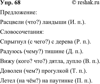 ����������� 68. ����������. ���������, ��� ���� �����������, � ��� � ��������������.�������� (� ����?) � ������ (... . �.).����� (�� ���?) �� �������� (... . �.).�������...