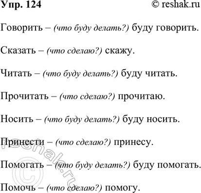 ����������� 124. ��������� ������� � ������� ����� � ������� �������� ��� ������? ��� ���� ������? �������� ������� �� �������.�������. �������� � (��� ���� ������?) ����...