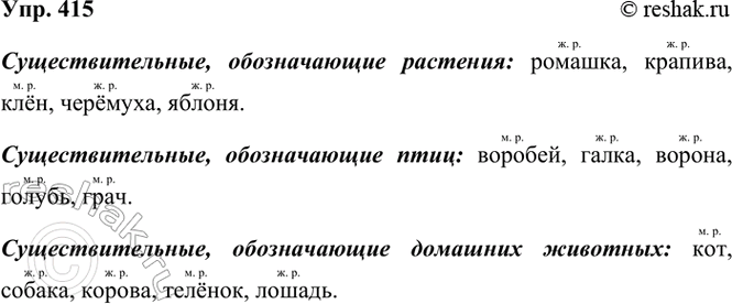 ����������� 415. ������ ���� ��� ���������������, ������������ ��������, ���� � ������������ ����, � ���� � ������������ �������� ��������. �������� ��� ���...