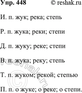 ����������� 448. ���������� ����� ��������������� ���, ����, �����.����� 1��� (������� ���)������������ (���� ���?): �������������� (��� ����?): ������������� (����...